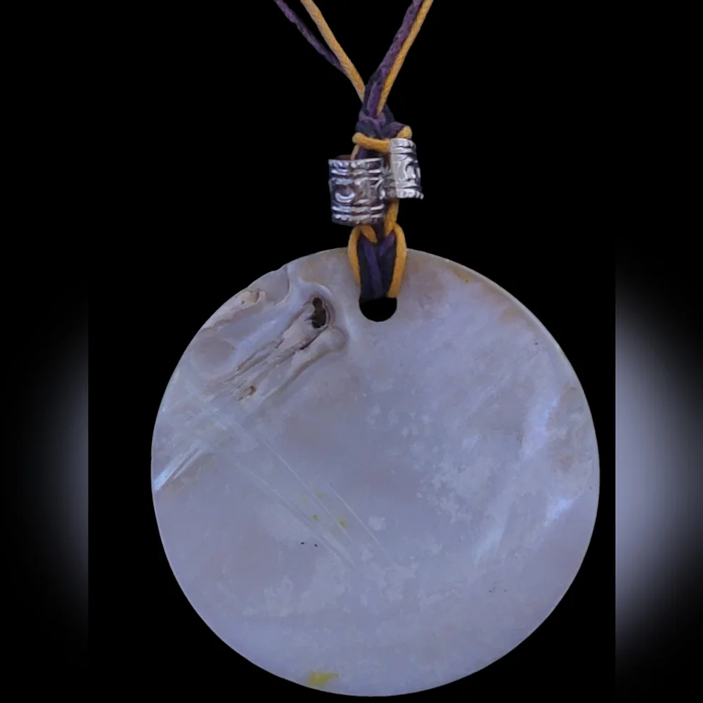 Hand Painted Yellow Heart Shell Coin Statement Artisan Made Necklace & Earrings - Picture 15 of 16